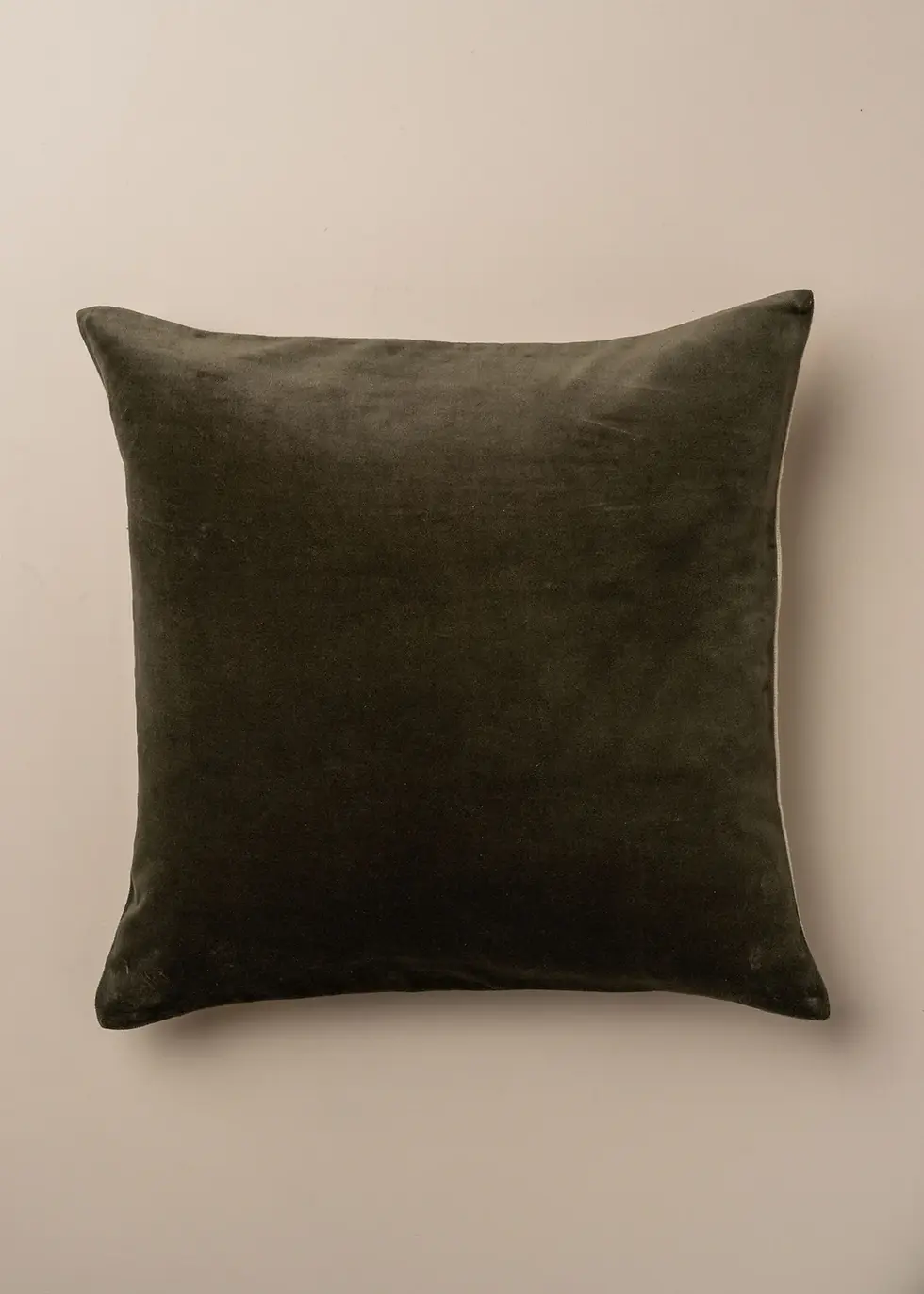 SAARDE Linen Velvet Cushion / DARK OLIVE