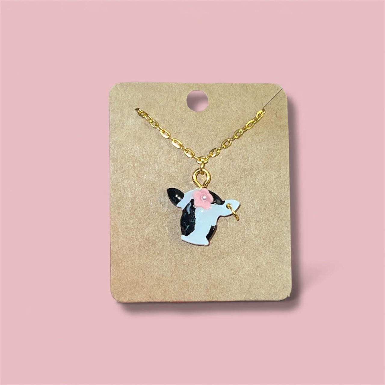 Flower Cow Necklace