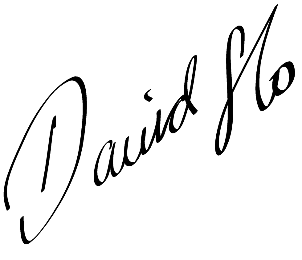 Signature of David Sho, Owner SR Co.
