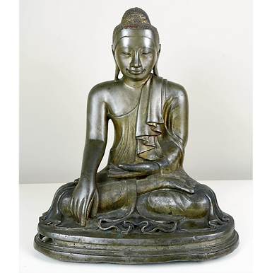 118 - Mandalay bronze Buddha, second half 19th century. Myanmar / Burma.