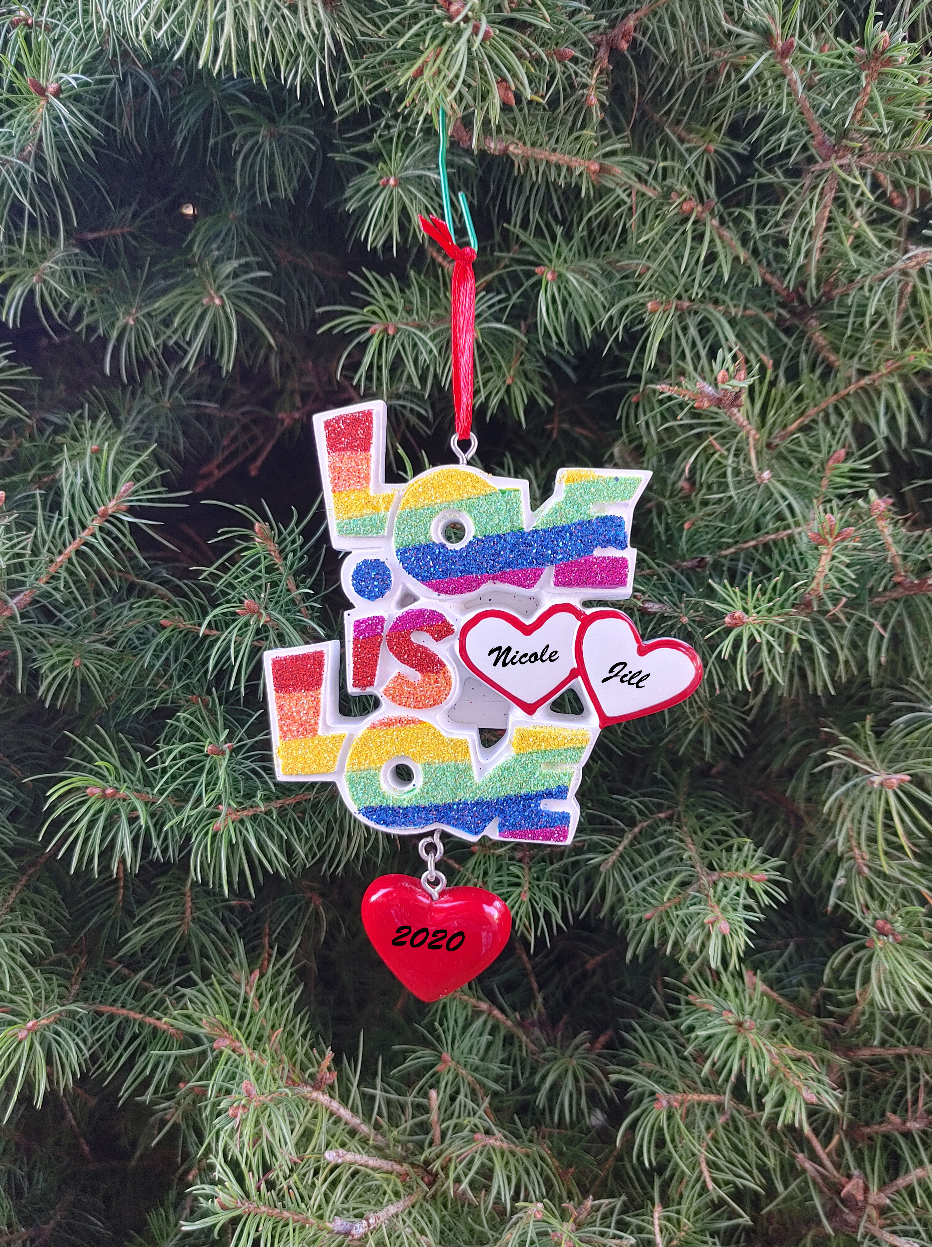 Love is Love Personalized Christmas Ornament