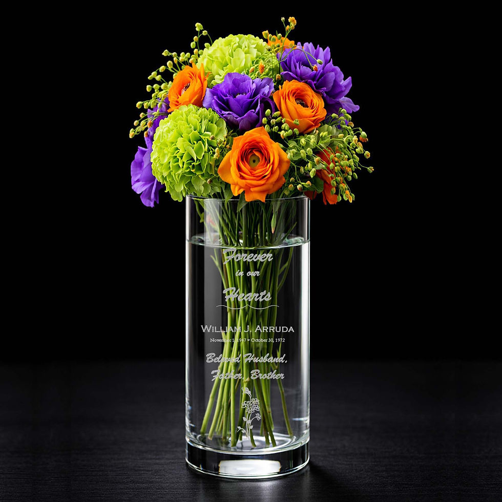 Thumbnail: Forever In Our Hearts Engraved Personalized Memorial Vase