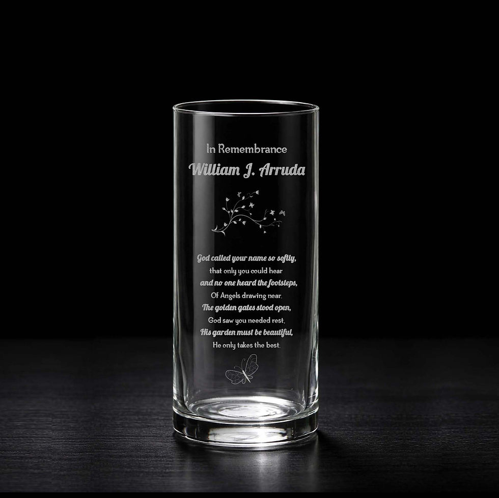 Thumbnail: God Called Your Name So Softly Engraved Personalized Memorial Vase