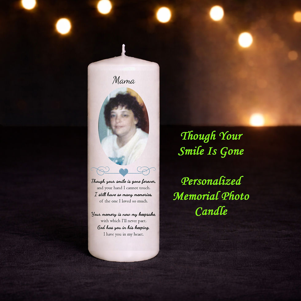 Thumbnail: Custom personalized memorial candle with photo sympathy remembrance candle gift