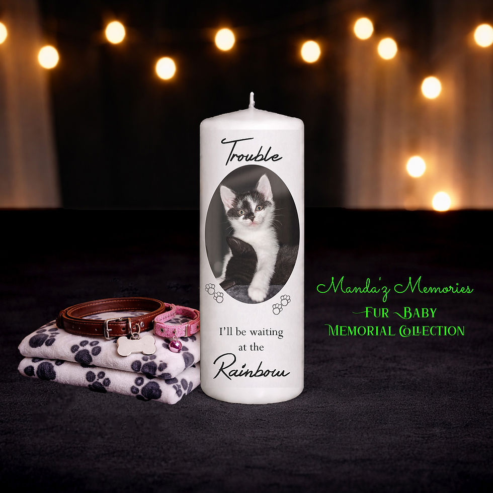 I'll Be Waiting pet memorial personalized photo candle dog cat animal loss remembrance keepsake gift