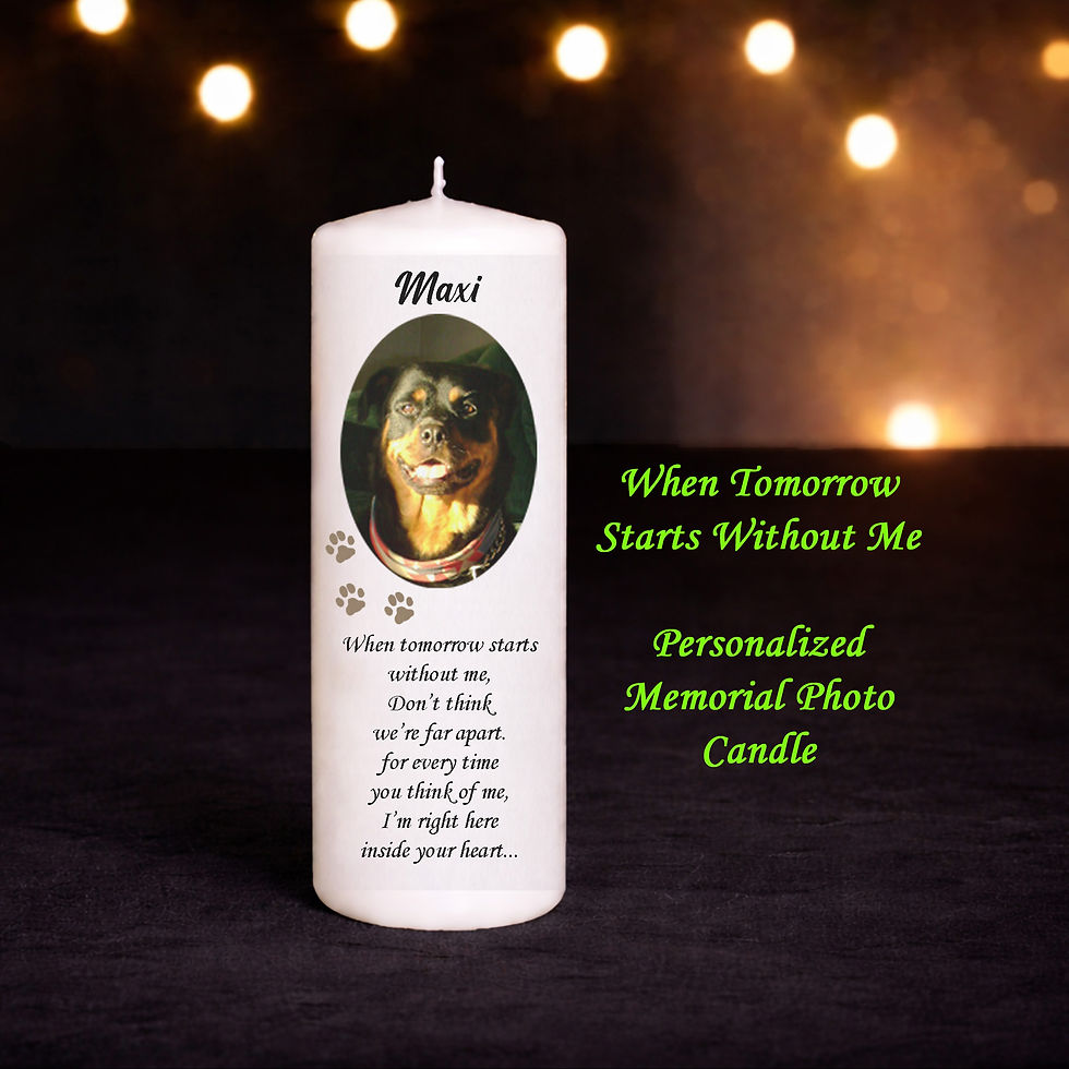 Thumbnail: Custom pet memorial photo candle personalized fur baby remembrance keepsake