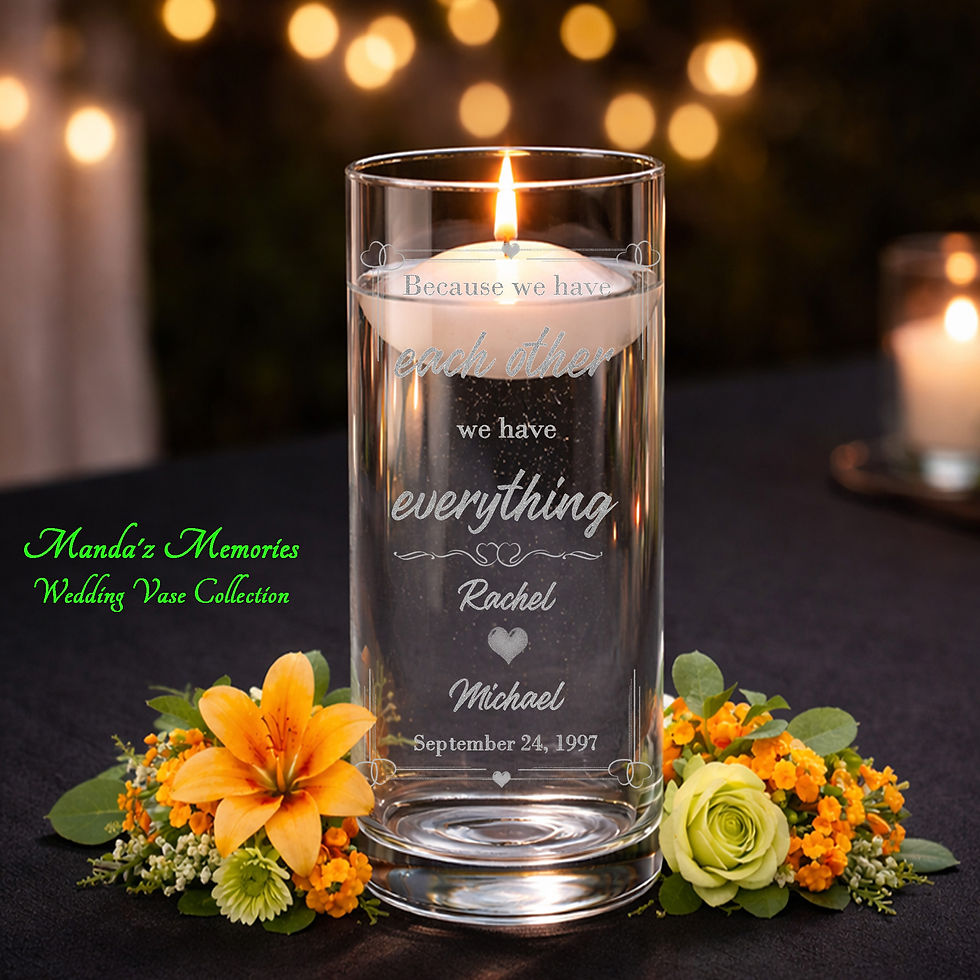 Thumbnail: Because We Have Each Other Engraved Personalized Wedding Vase