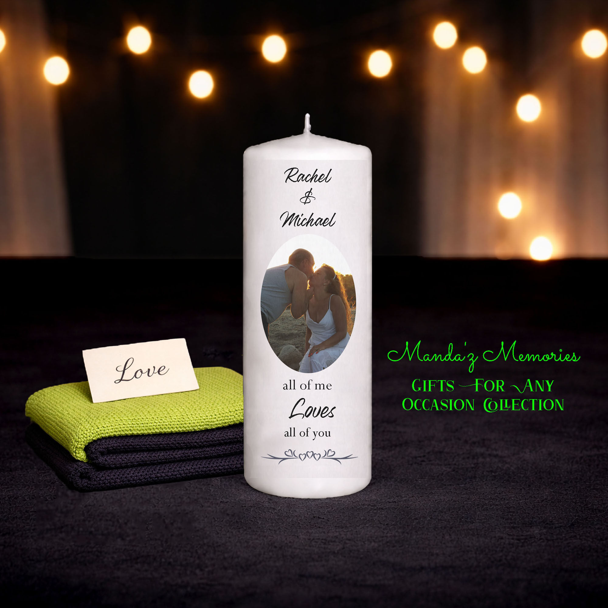 All Of Me Loves All Of You personalized photo candle keepsake gift for best friends sisters aunt