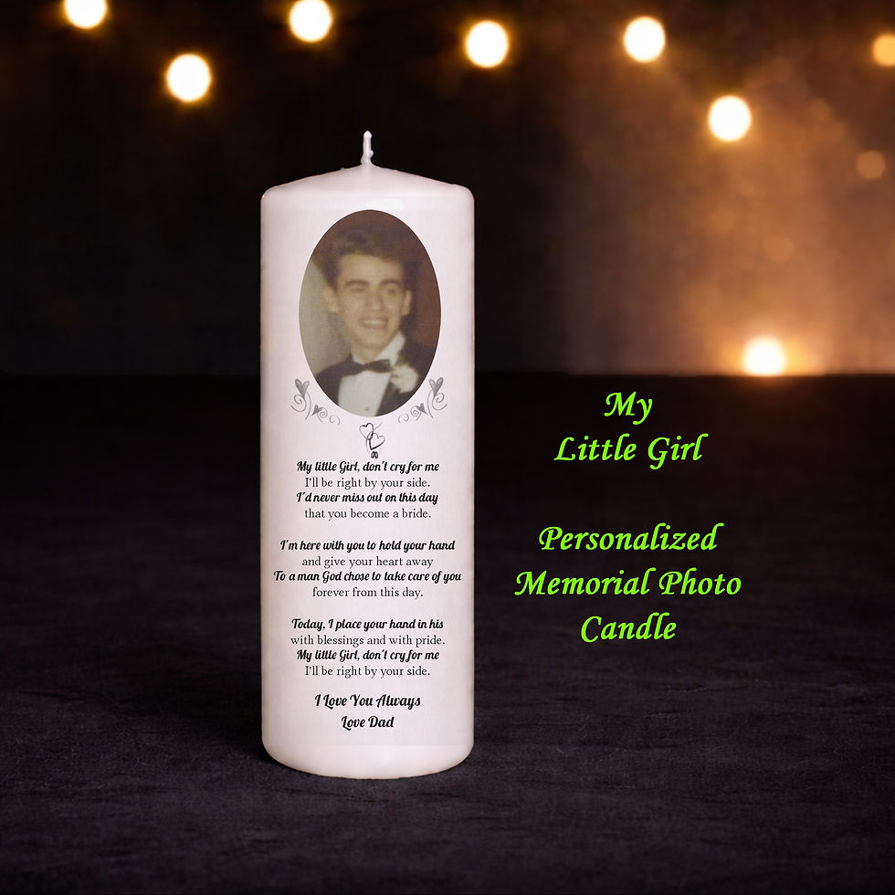 Thumbnail: Custom personalized memorial candle with photo sympathy remembrance candle gift