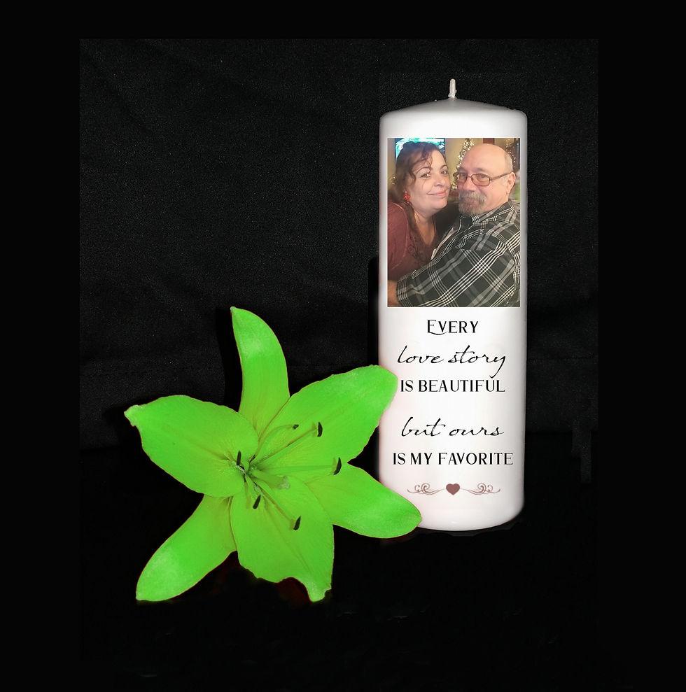 Every Love Story is Beautiful Personalized Photo Candle