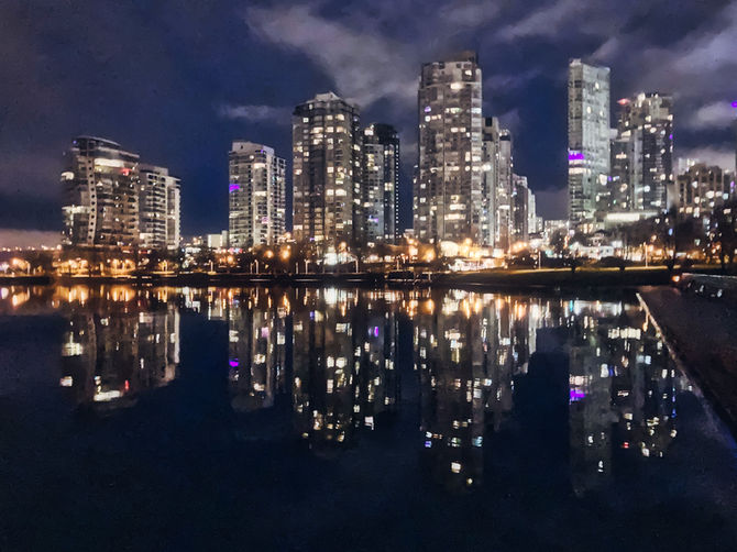 False Creek, reflections, Seawall, Vancouver, BC, Canada