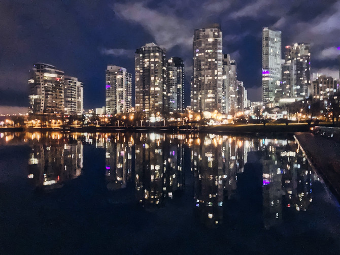 False Creek, reflections, Seawall, Vancouver, BC, Canada