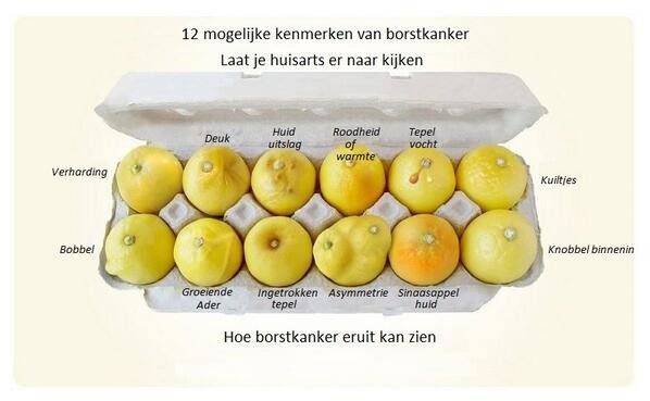 Hoe borstkanker eruit kan zien.