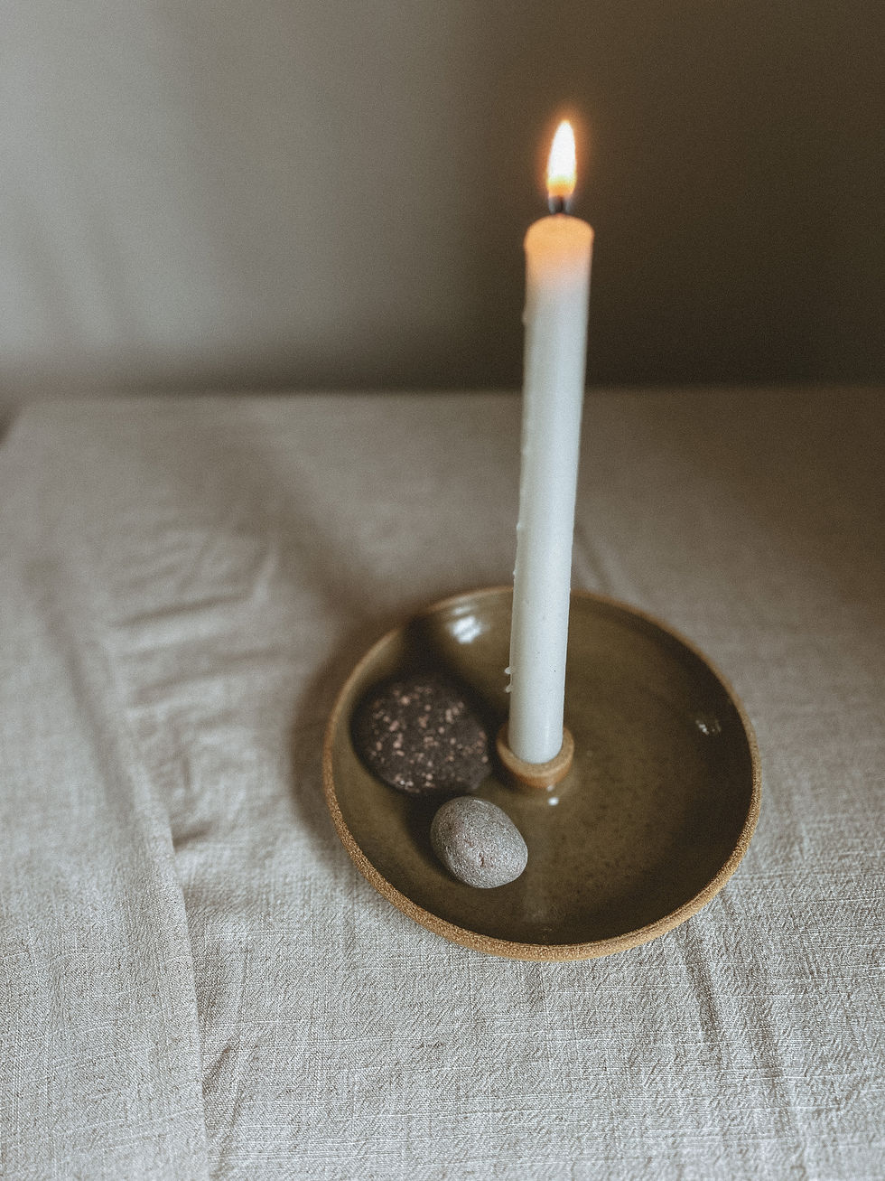 Thumbnail: Found Object Candlestick Holder in Fawn