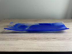 Blue & Clear Plate 17"x4" - Side View