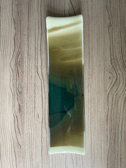 12"x4" Turquoise & French Vanilla Plate - Top View