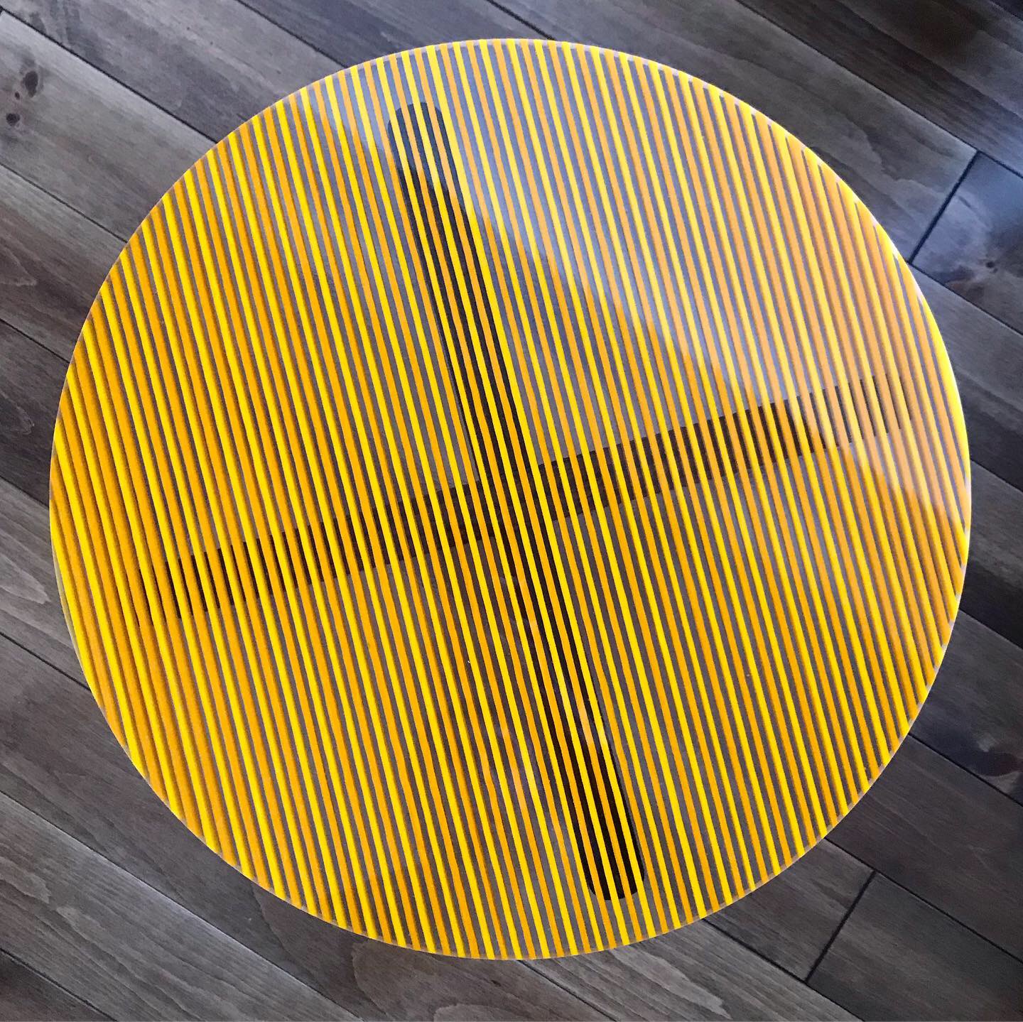 Yellow and Orange Striped Table