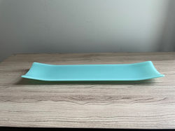 17"x4" Opaque Turquoise Blue Plate - Side View