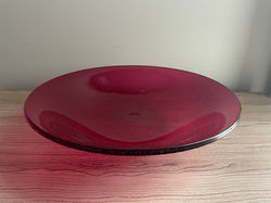 14" Transparent Fuschia Bowl - Top View