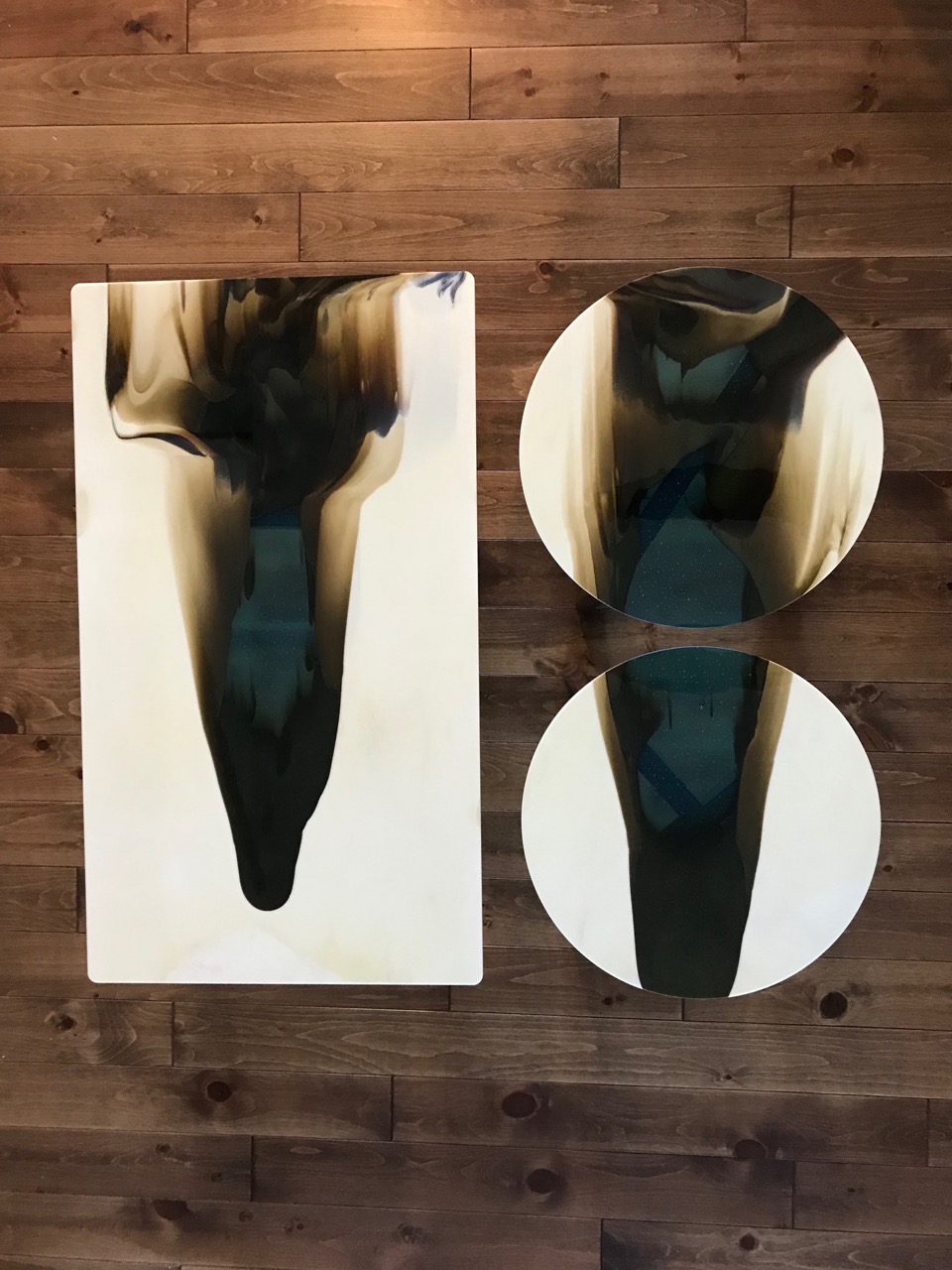 Set of Three Blue Flow Tables