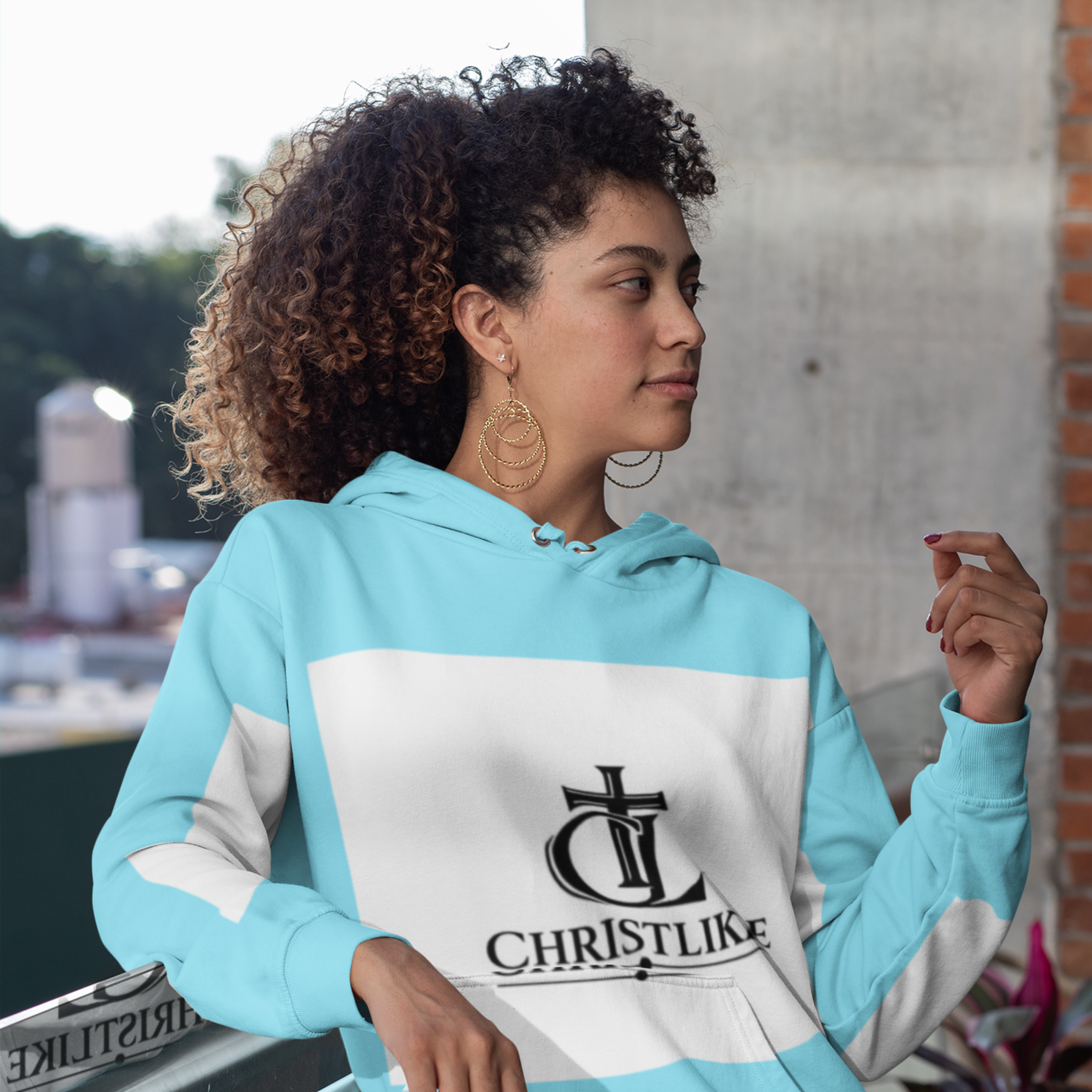 ChristLike Two‑Tone Hoodie — Sky Blue Edition