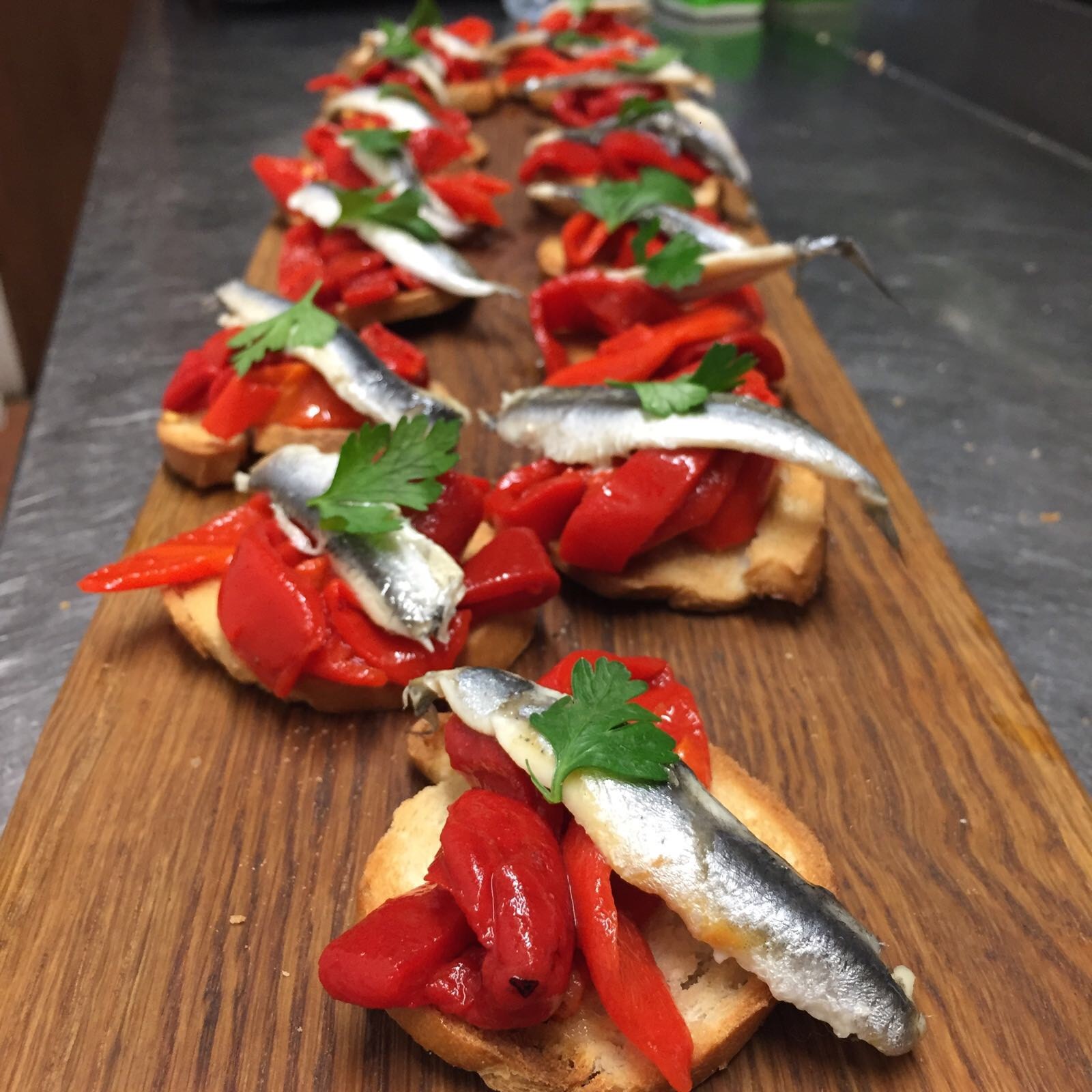 Boquerones & piquillo pepper tostada