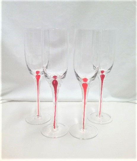 Thumbnail: GW1165 Red Stemmed Champagne Flutes