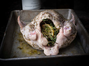 Wood Fired Oven Roasted Whole Chicken with Lemon & Thyme