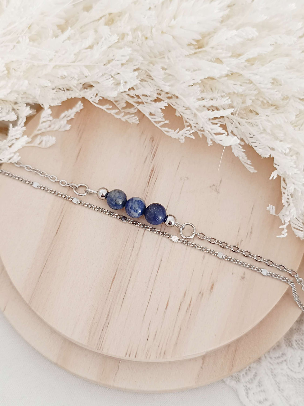 Bracelet double " Veronica" doré ou argenté avec pierre au choix