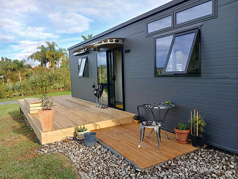 A wrap round timber deck with timber bench seat provides easy accessibility