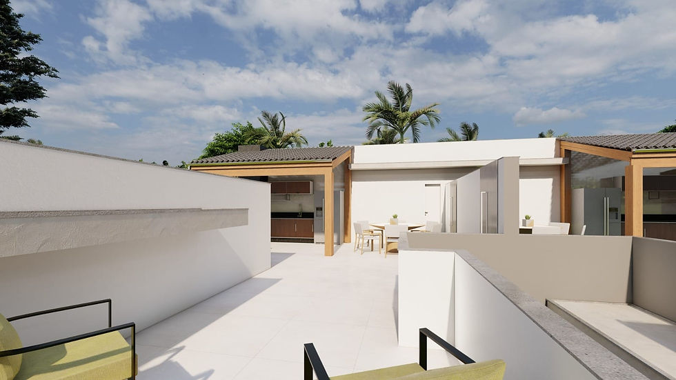 Miniatura: Casas com terraço gourmet no bairro village