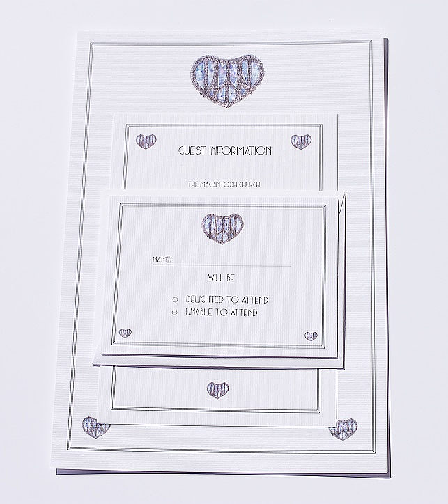 Bespoke Mackintosh Church Wedding Invitation