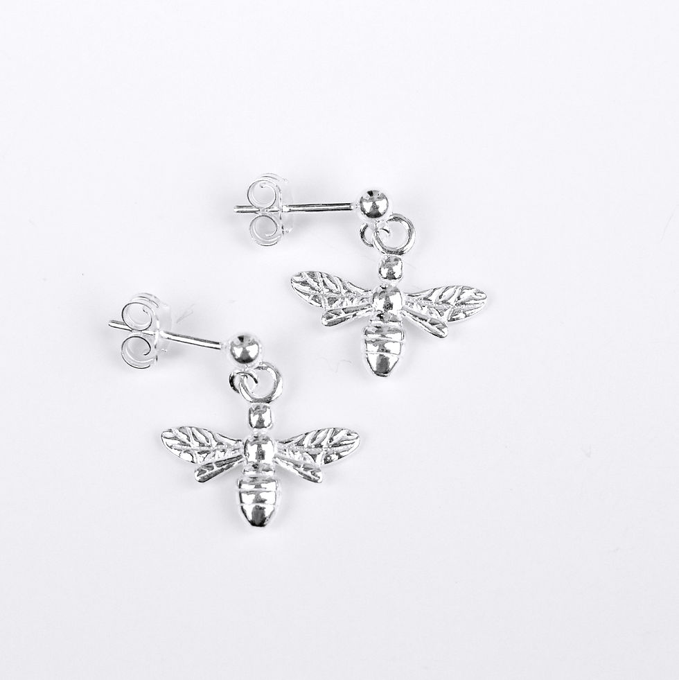 Thumbnail: 925 Sterling silver bee earrings