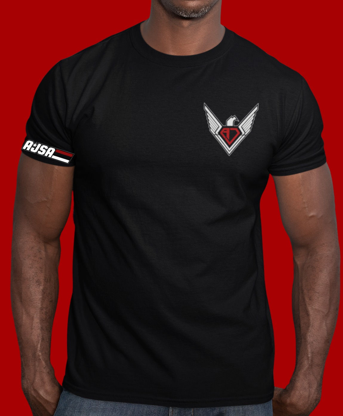 AJSA - Flag & Eagle Logo T-Shirt