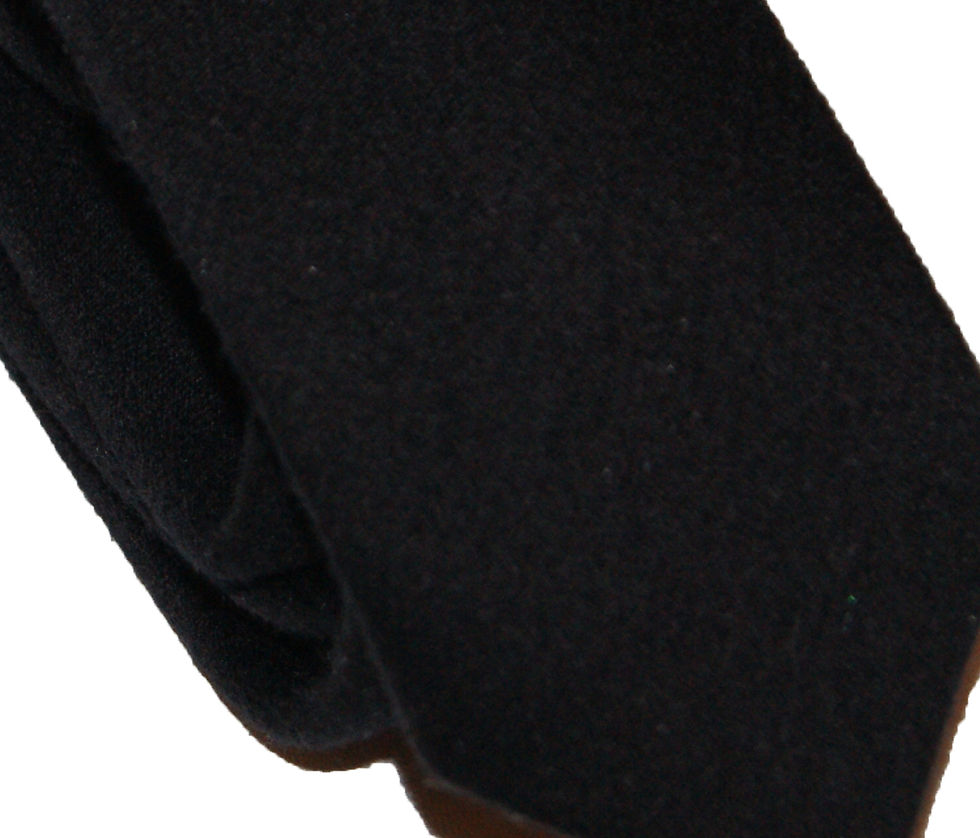 Miniature : Tie slim in black wool and silk