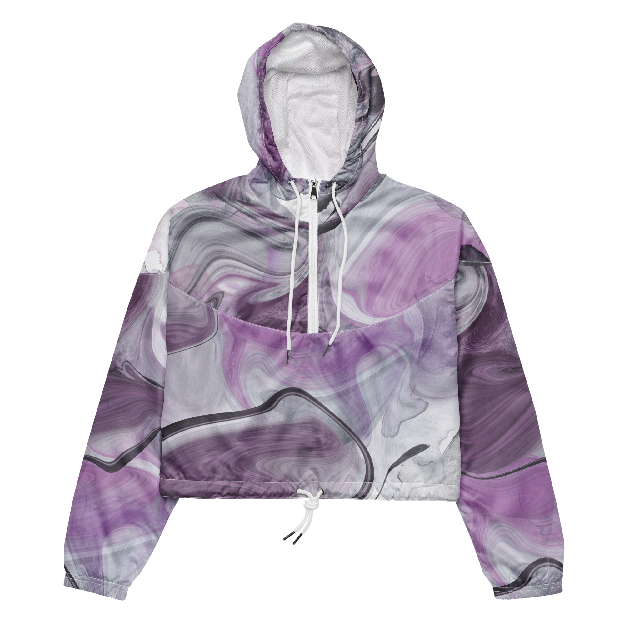 Hustle-N-Rust Purple swirl  - Women’s cropped windbreaker