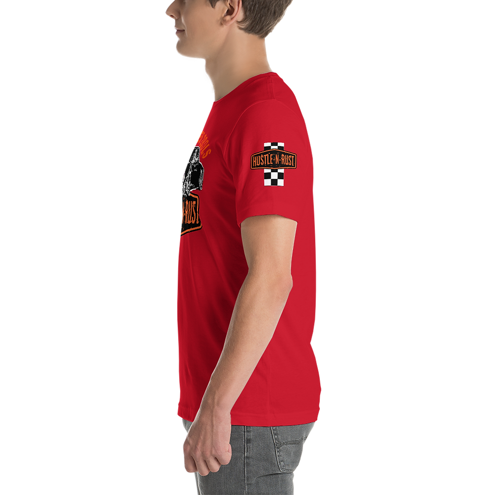 Thumbnail: Hustle-N-Rust Checkered - Unisex t-shirt Bright Colors