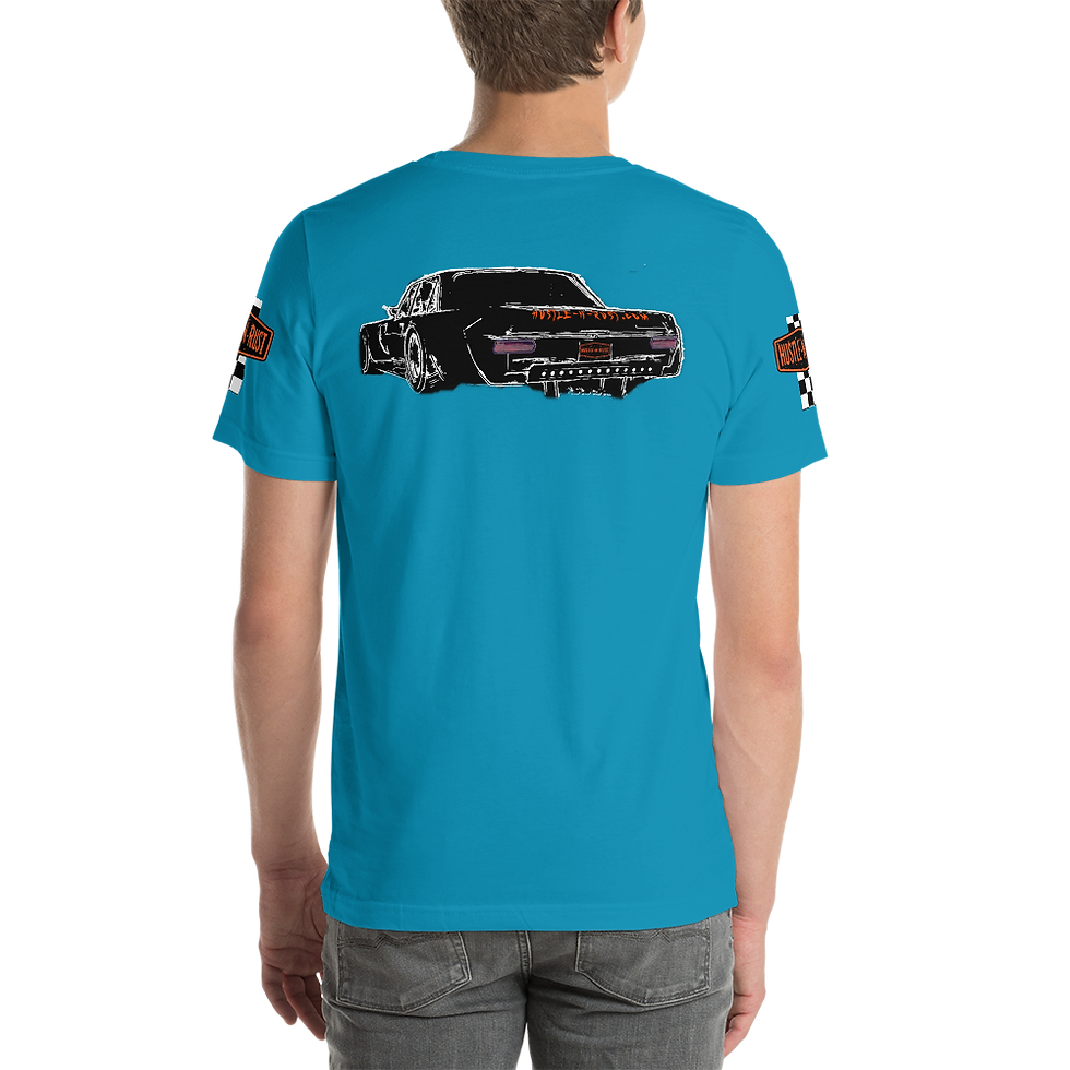Thumbnail: Hustle-N-Rust Checkered - Unisex t-shirt Bright Colors