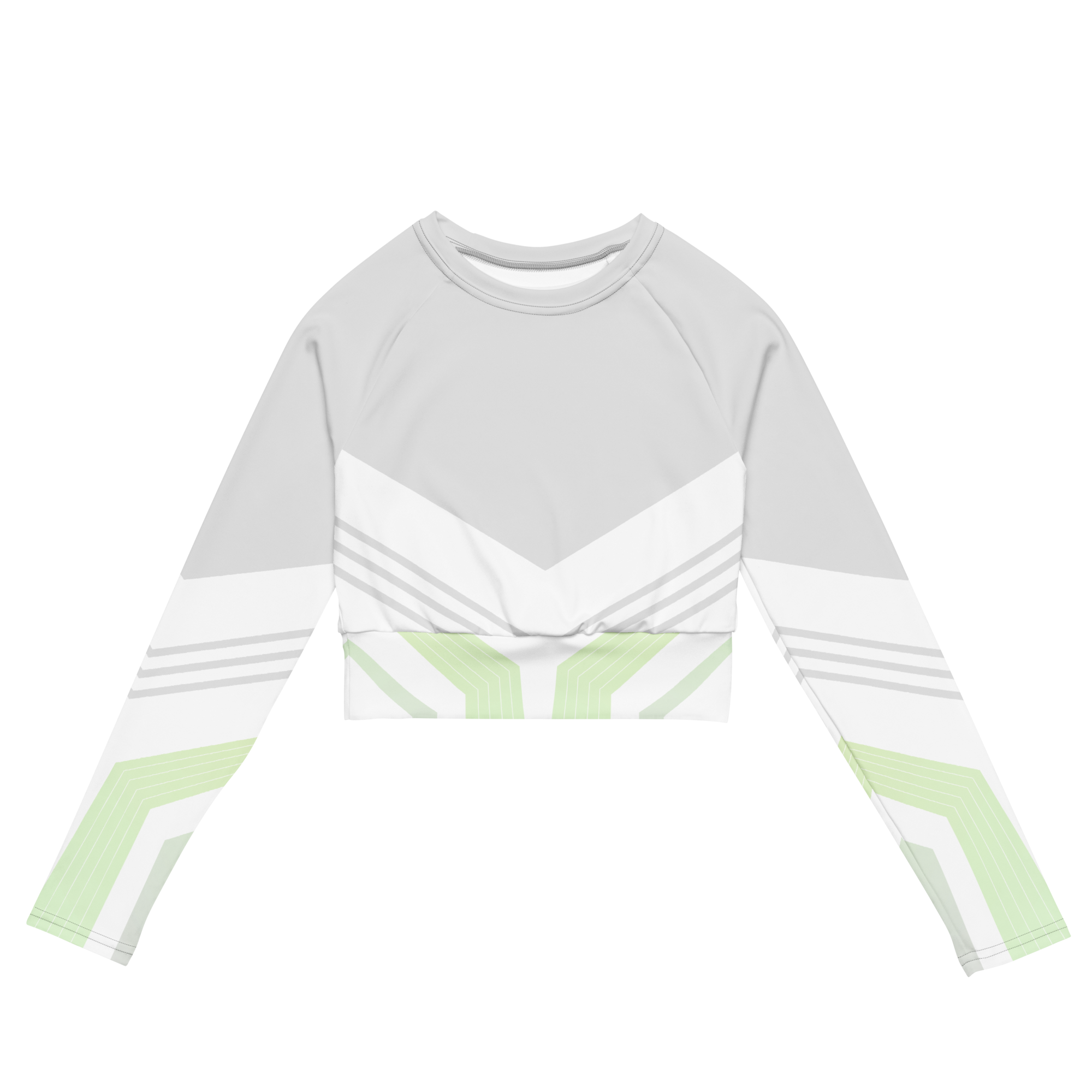 Hustle-N-Rust Green Stripe - Recycled long-sleeve crop top