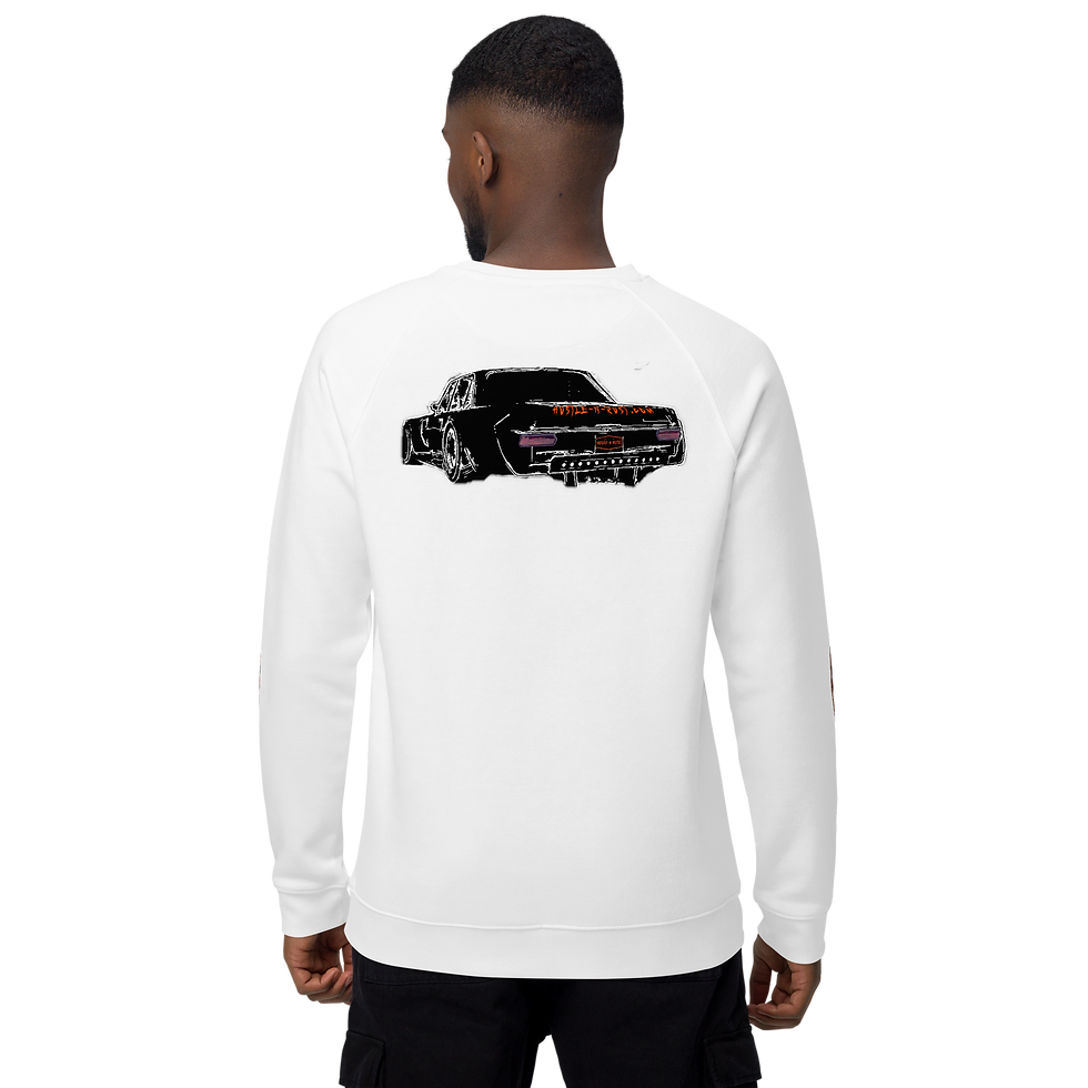 Thumbnail: Hustle-N-Rust Checker - Unisex organic raglan sweatshirt