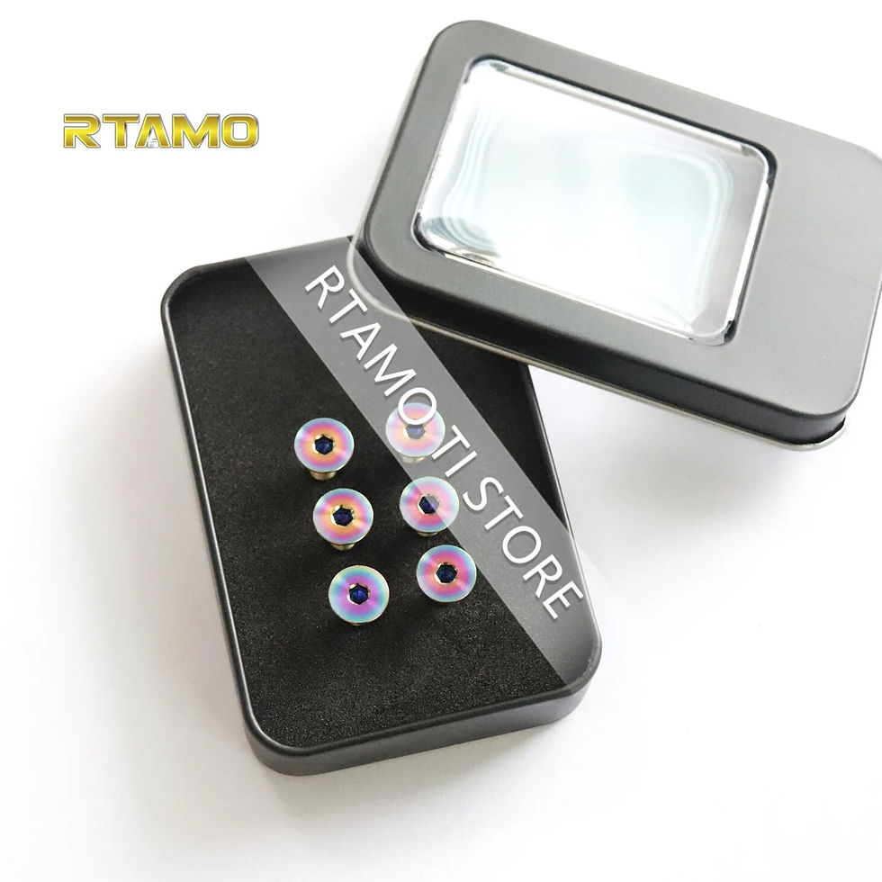 Thumbnail: 6PCS Titanium Steering Wheel bolt Kit M5X10/12/15 Hex Head Screws Dress up kit