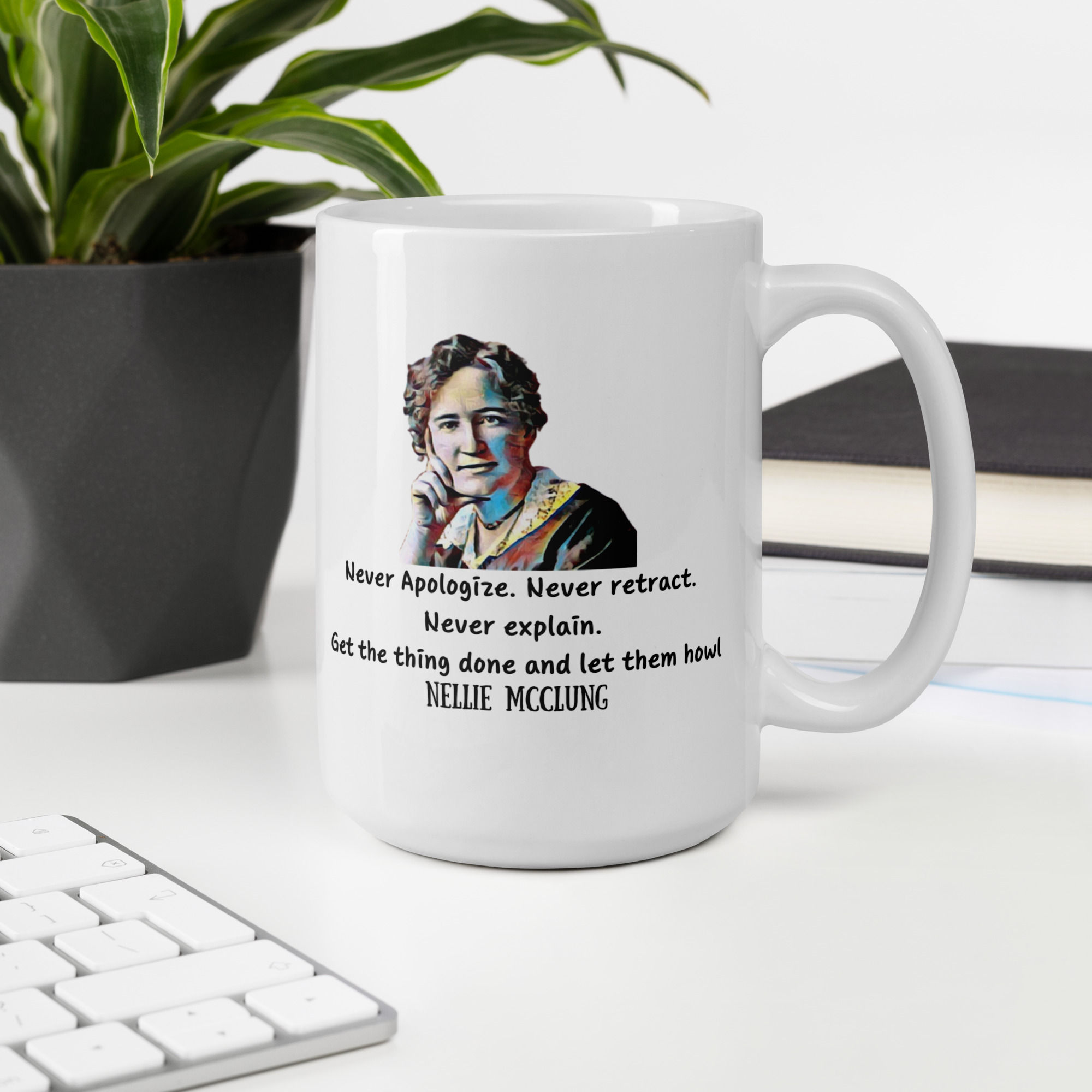 Great Women (Canadian) - Nellie McClung - White glossy mug