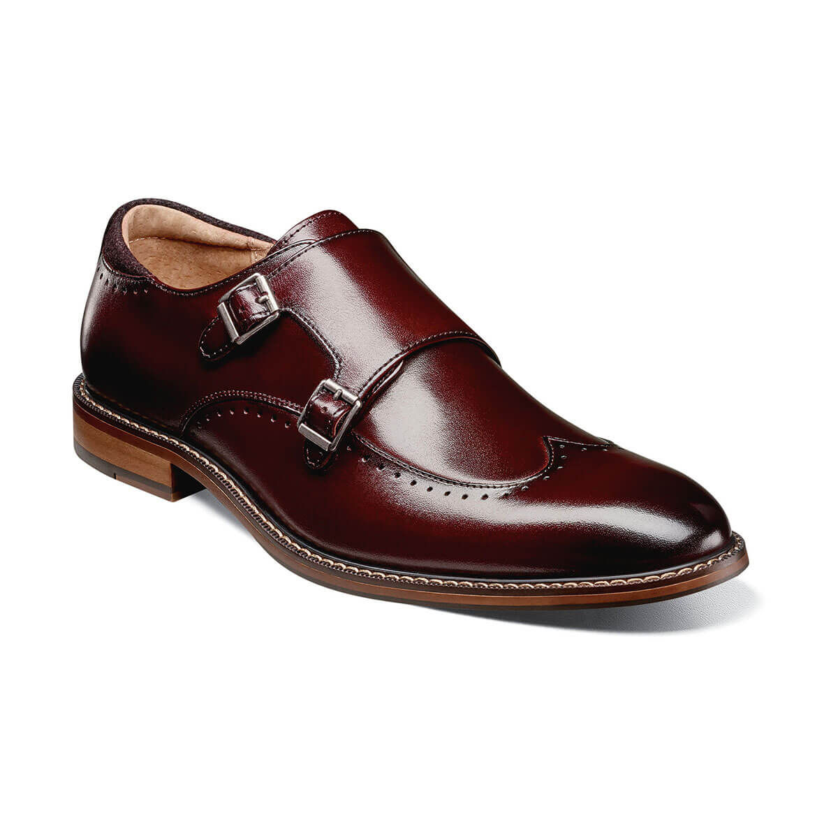Stacy Adams Farwell Wing Tip Double Monk Strap