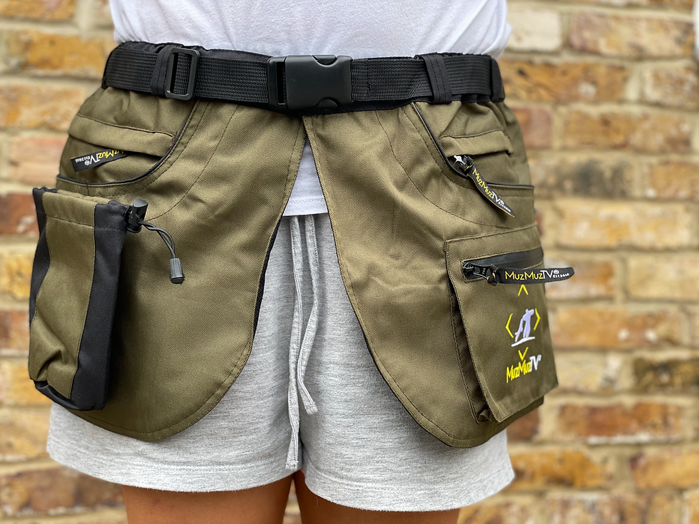 Thumbnail: Military Green MuzMuzTV Dog Training Kilt Belt Skirt