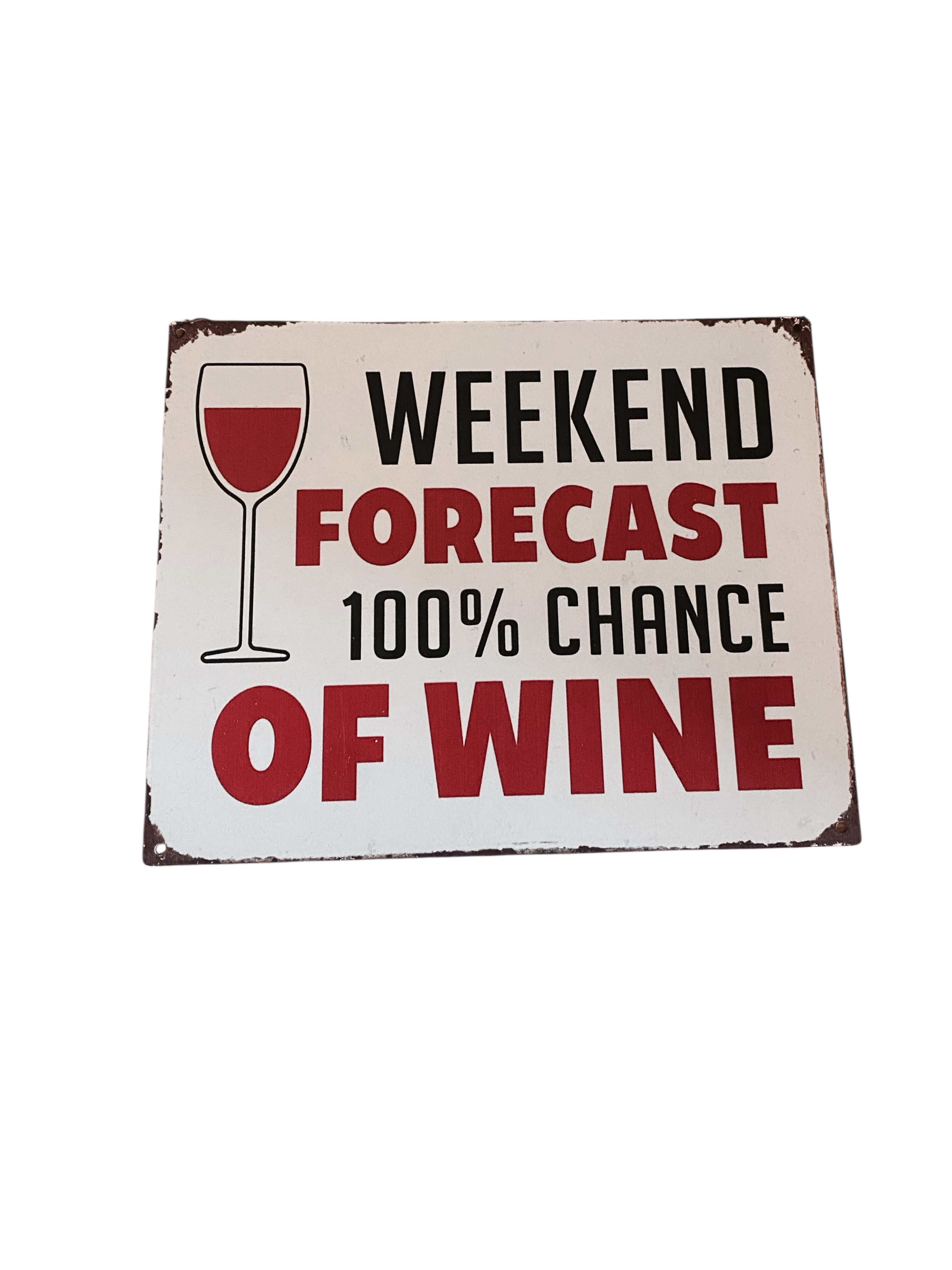 Blechschild Weekend Forecast 100% of Wine