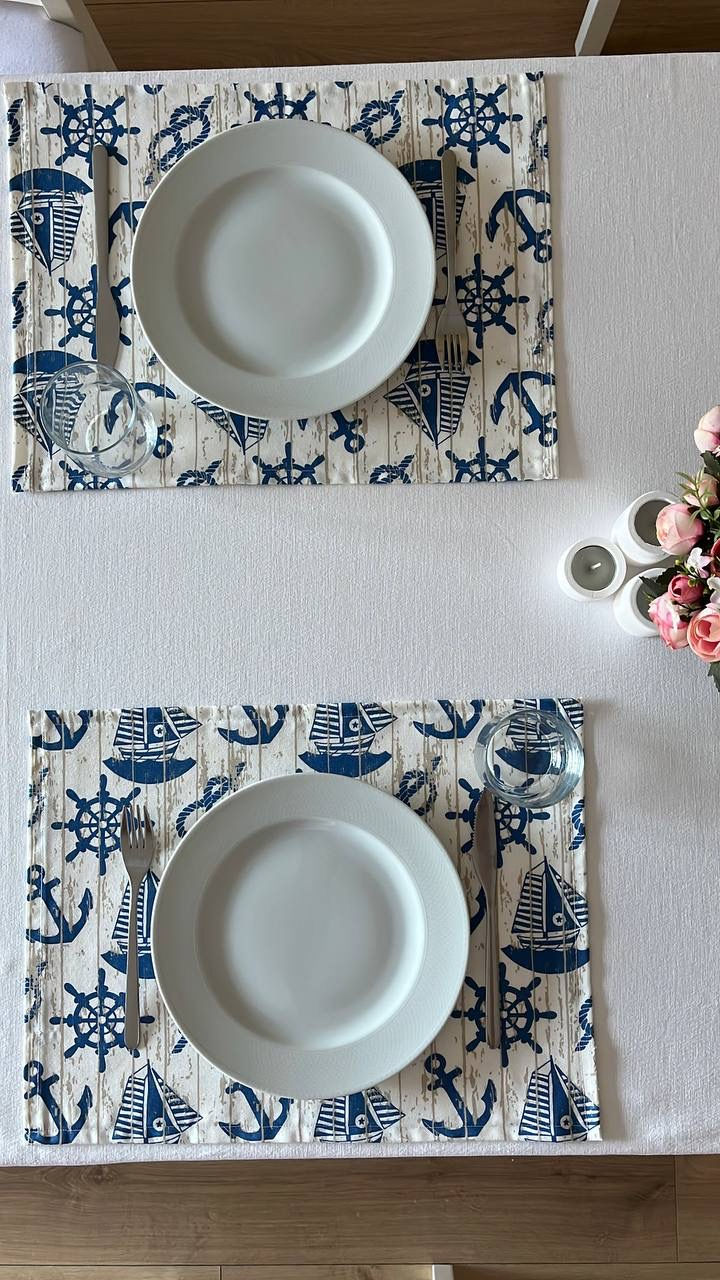 Küçük resim: Yelkenli Desenli 2’li Servis