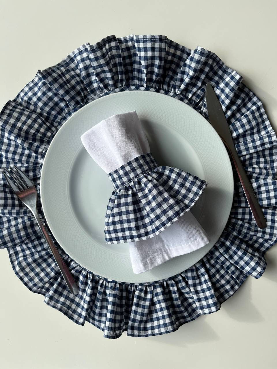 Küçük resim: Pötikare Yuvarlak Fırfırlı Servis 2’li takım