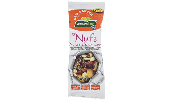 BARRINHA DAMASCO NOZES S/ GLUTEN KODILAR 25G