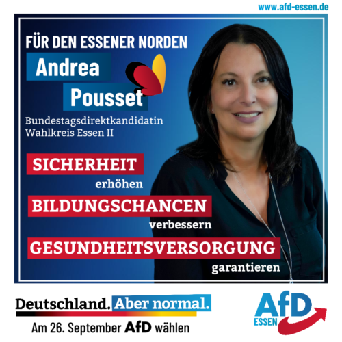 ANDREA POUSSET Bundestagsdirektkandidatin Wahlkreis Essen II