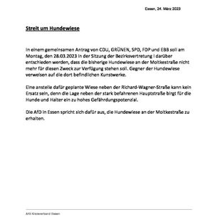 Streit um Hundewiese